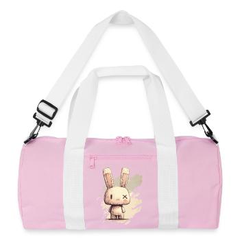 Un lapin mignon aux yeux X - Sac de sport recyclé - rose/blanc - Devant