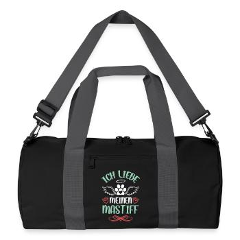 I Love My Mastiff Angel Wings - Recycled Duffel Bag - black/graphite grey - Front