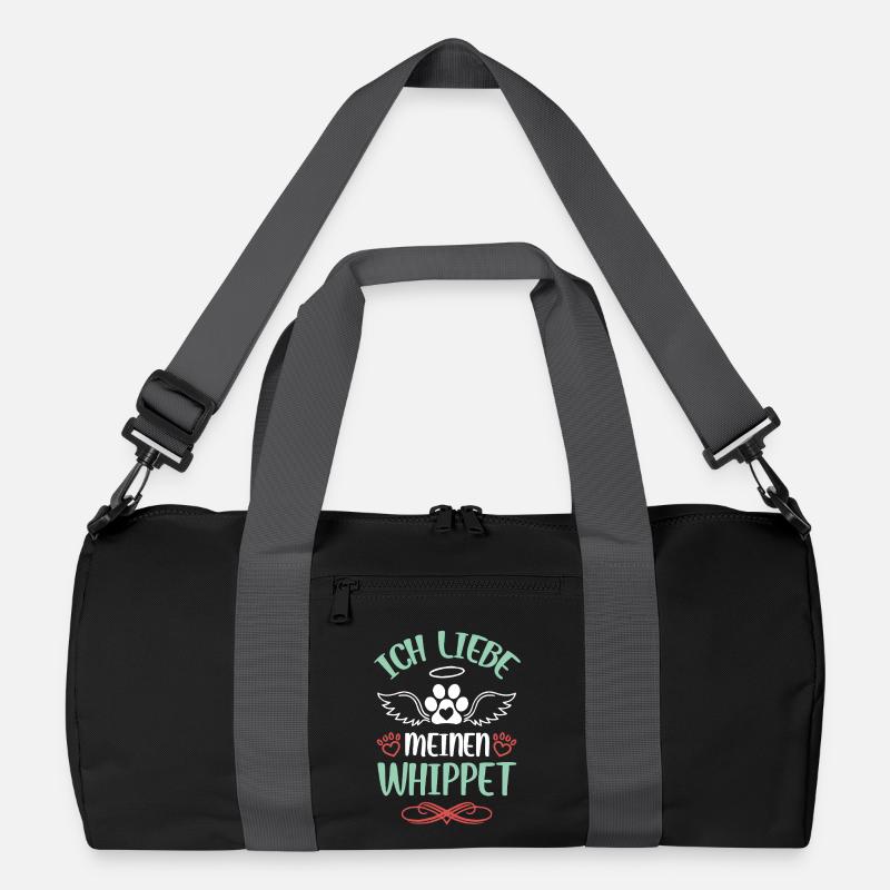 WhippetLiebe mit Flügeln Recycelte Duffel Bag