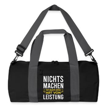 Doing nothing is also an achievement - Recycled Duffel Bag - black/graphite grey - Front