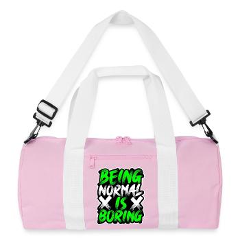 être-normal-c’est-ennuyeux - Sac de sport recyclé - rose/blanc - Devant