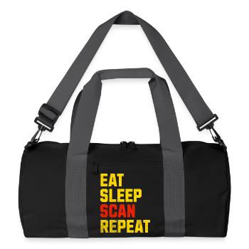 Vendeur de T-shirts cadeaux MANGER SCAN SCAN REPEAT - Sac de sport recyclé - noir/gris graphite - Devant