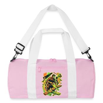 Vintage de charpentier artisan - Sac de sport recyclé - rose/blanc - Devant