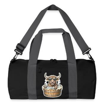 Eisbaden Bulle Stier Kuh - Recycelte Duffel Bag - Schwarz/Graphitgrau - Vorne