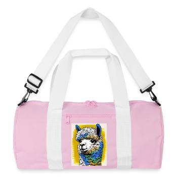 Alpaka - Recycelte Duffel Bag - Rosa/Weiß - Vorne
