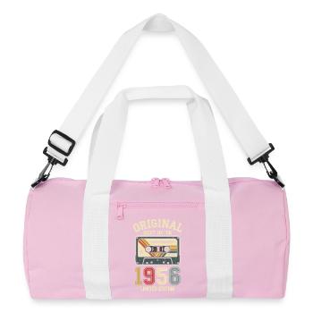 Original 1956 Retro Cassette Tape 70th Birthday - Recycled Duffel Bag - pink/white - Front