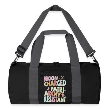 Moon charged, patriarchy resistant - pastel - Recycled Duffel Bag - black/graphite grey - Front