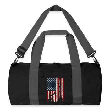 Patriotisches Ölfeld US-Flagge Roughneck - Recycelte Duffel Bag - Schwarz/Graphitgrau - Vorne