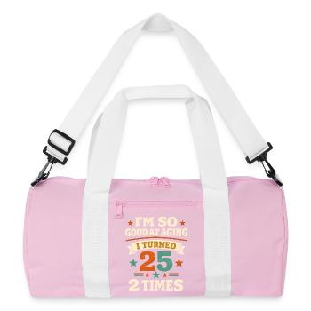 50 ans Humour 25 ans 2 fois Anniversaire - Sac de sport recyclé - rose/blanc - Devant