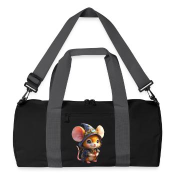 Blue Steampunk Wizard Mouse - Recycled Duffel Bag - black/graphite grey - Front