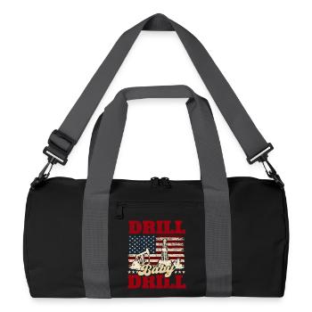 Drill Baby Bohrer Ölfeldarbeiter - Recycelte Duffel Bag - Schwarz/Graphitgrau - Vorne