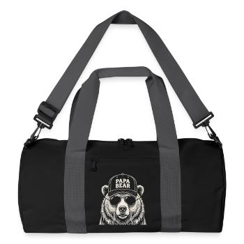 Papa Ours Père Papa Grand-père Homme de famille - Sac de sport recyclé - noir/gris graphite - Devant