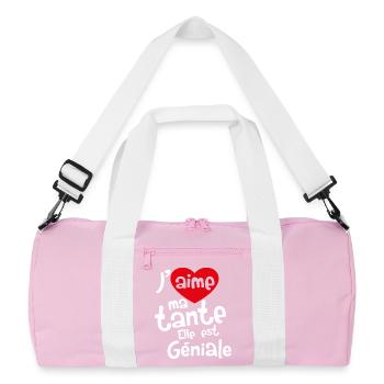 J’aime ma tante Elle est Géniale - Sac de sport recyclé - rose/blanc - Devant