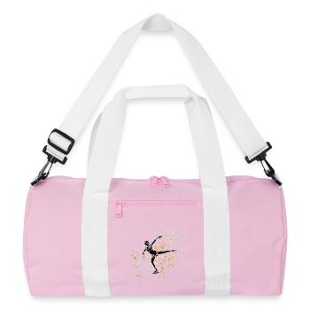 Skater with gold and sky blue sparkles - Recycled Duffel Bag - pink/white - Front