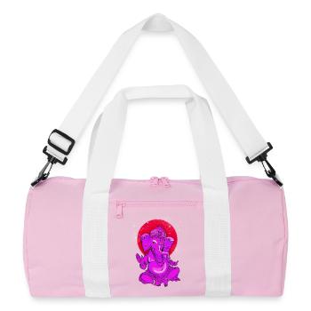 ganesha yoga india buddha god meditation elephant - Recycled Duffel Bag - pink/white - Front