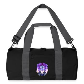 lion lion lion head polygon king animal star sign - Recycled Duffel Bag - black/graphite grey - Front