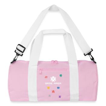 zone de jeu pixel nerd pc konsole retro gamer Monste - Sac de sport recyclé - rose/blanc - Devant