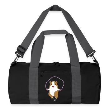 Kids hamster animal shirt rope jumping hamster - Recycled Duffel Bag - black/graphite grey - Front
