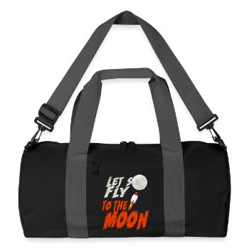 Let's fly to the moon - Recycled Duffel Bag - black/graphite grey - Front