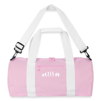 Evolution of Gamer Zocker Nerd Geek Progamer - Recycelte Duffel Bag - Rosa/Weiß - Vorne