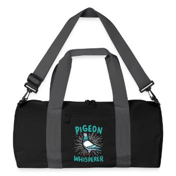 Taube Tauben Flüsterer - Recycelte Duffel Bag - Schwarz/Graphitgrau - Vorne