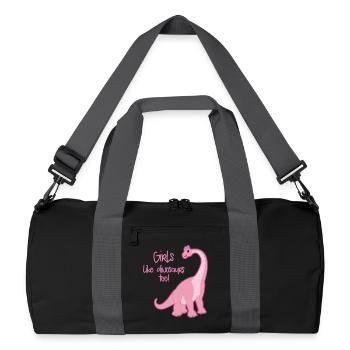 Dinosaurier - Recycelte Duffel Bag - Schwarz/Graphitgrau - Vorne