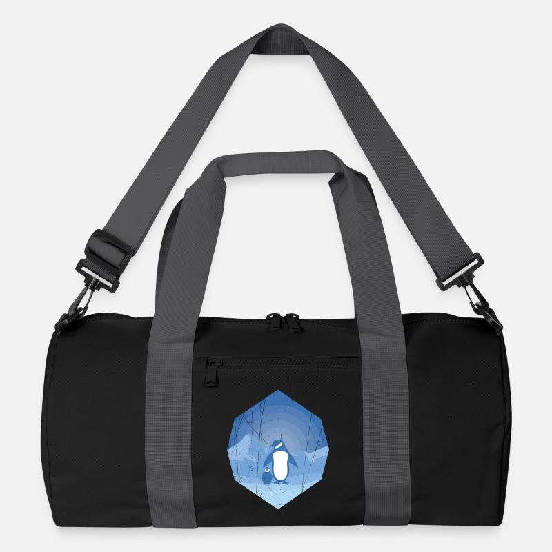 Pinguin Mutter mit Pinguin Baby Recycelte Duffel Bag