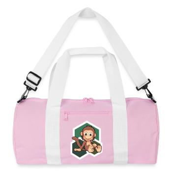 Süßes Äffchen - Recycelte Duffel Bag - Rosa/Weiß - Vorne