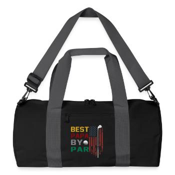 best papa by par funny golf - Recycled Duffel Bag - black/graphite grey - Front