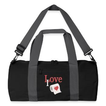 Aimez le rôle avec le cœur - Sac de sport recyclé - noir/gris graphite - Devant