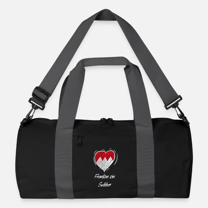 Franken Sin Subber Herz Love Frankenwappen - Recycelte Duffel Bag - Schwarz/Graphitgrau