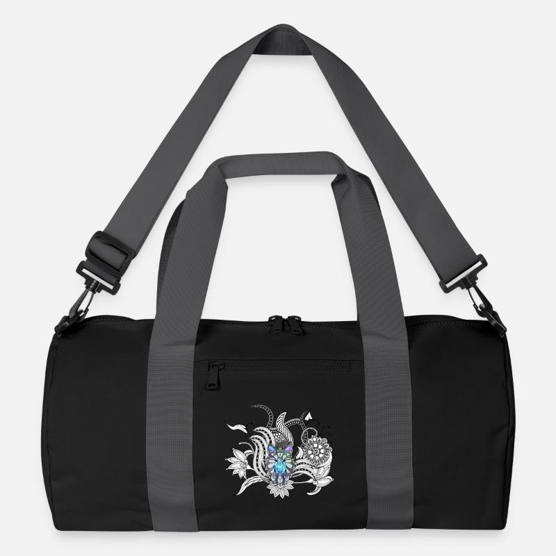 Ehrfürchtiger Wolf, lineart Recycelte Duffel Bag