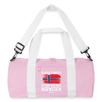 Norwegen - Recycelte Duffel Bag - Rosa/Weiß - Vorne