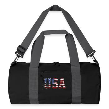 USA flag - Recycled Duffel Bag - black/graphite grey - Front