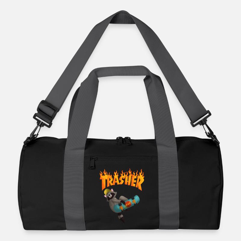 Waschbär Skateboard Recycelte Duffel Bag