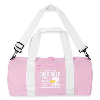 Disc Golf - Recycelte Duffel Bag - Rosa/Weiß - Vorne