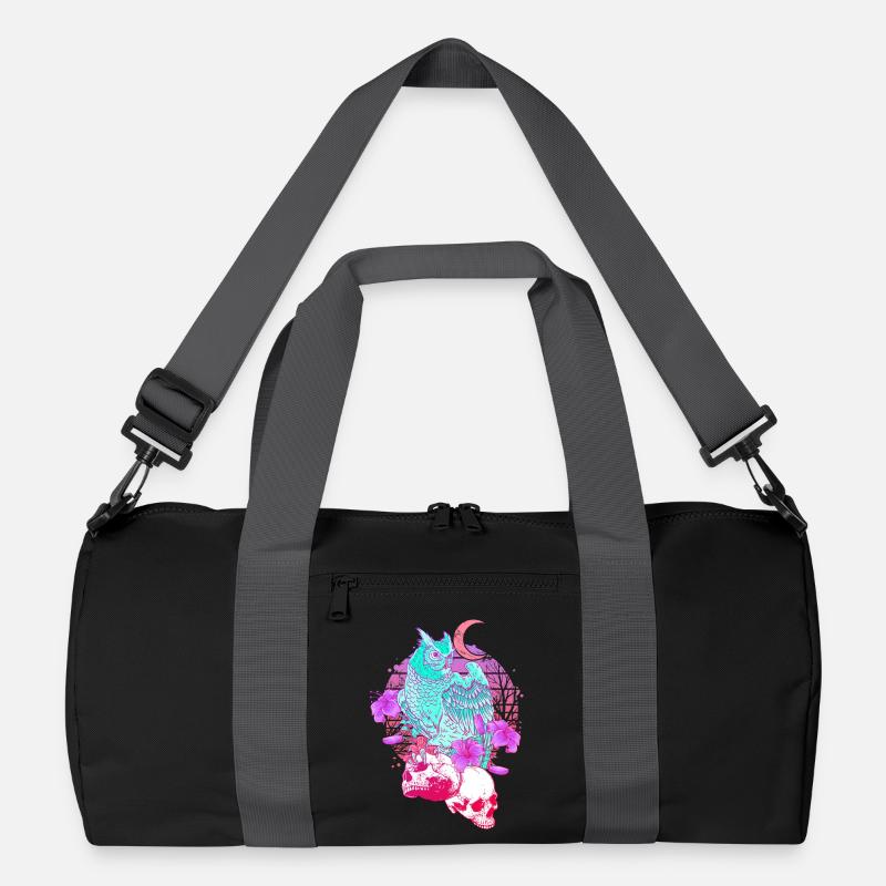 Pastel Goth Totenkopf Eule Aesthetic Clothes Mond Recycelte Duffel Bag