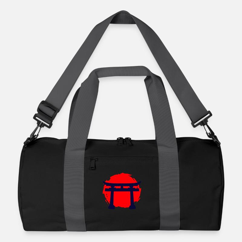 A Temple In A Red Sunset Recycled Duffel Bag