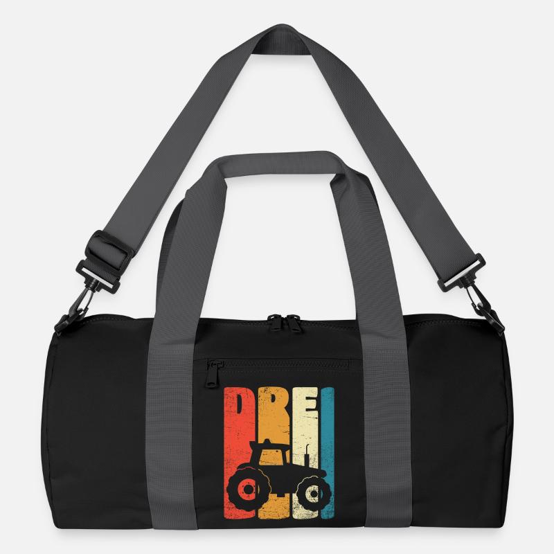 Traktor Drei Jahre 3. Geburtstag Geschenk Retro Recycelte Duffel Bag