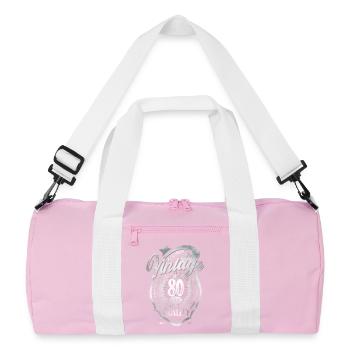 80th Birthday Vintage - Recycled Duffel Bag - pink/white - Front