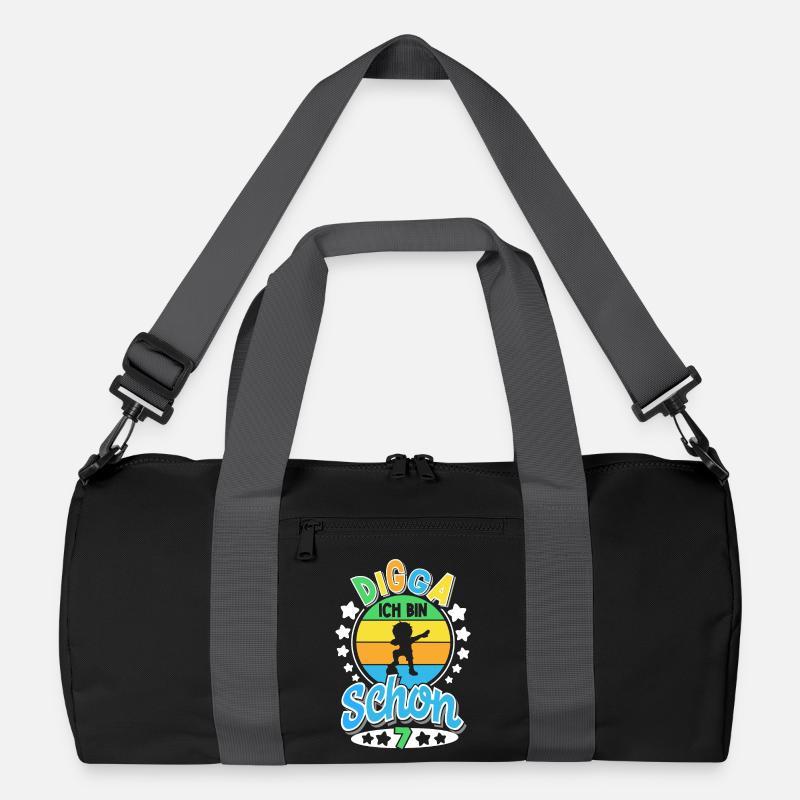 Digga Ich Bin Schon 7 Fußball Dabbing - Recycelte Duffel Bag - Schwarz/Graphitgrau