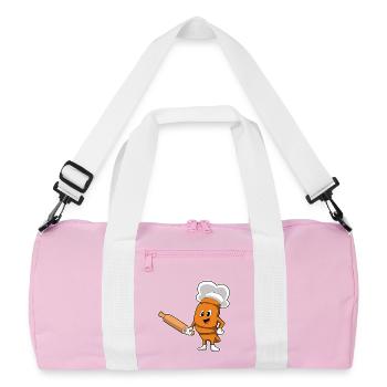 Bread Baker Rolling Pin Baking - Recycled Duffel Bag - pink/white - Front