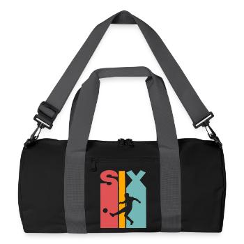 6 years football children 6th birthday - Recycled Duffel Bag - black/graphite grey - Front