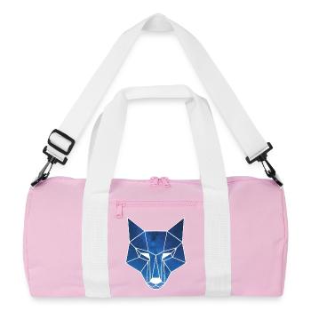 Weißer Wolf und Sternenhimmel - Recycelte Duffel Bag - Rosa/Weiß - Vorne