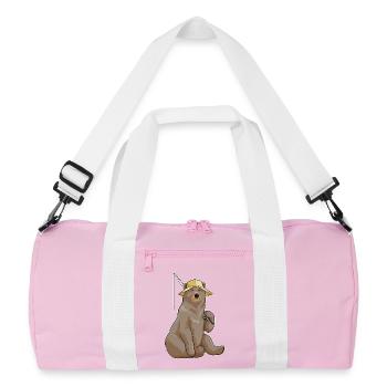 Bear Angler Fishing Rod Fishing Rod - Recycled Duffel Bag - pink/white - Front