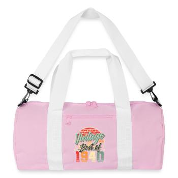 1940 Year of birth Vintage birthday - Recycled Duffel Bag - pink/white - Front