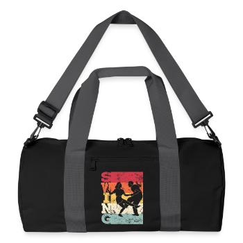Boogie Woogie Swing Tanzen Retro Farben Vintage - Recycelte Duffel Bag - Schwarz/Graphitgrau - Vorne