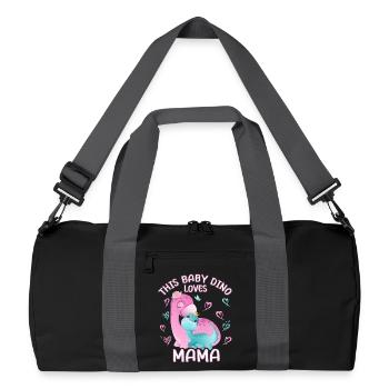 Mama Dinosaur Brontosaur This Baby Dino Loves - Recycled Duffel Bag - black/graphite grey - Front