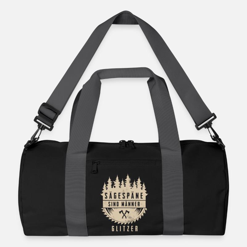Holzfäller Sägespäne Sind Männer Glitzer - Recycelte Duffel Bag - Schwarz/Graphitgrau