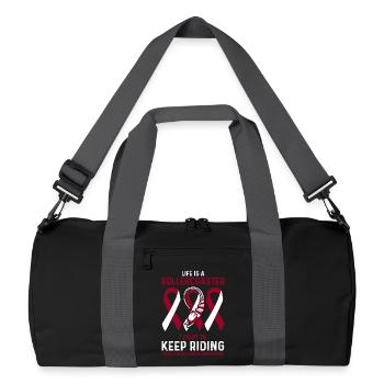 Head and Neck Cancer Burgundy White Rollercoaster - Recycled Duffel Bag - black/graphite grey - Front